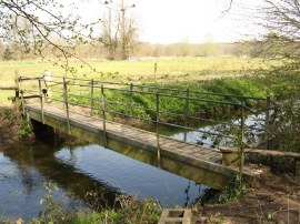 Crossing the River Stour by Coldham Wood